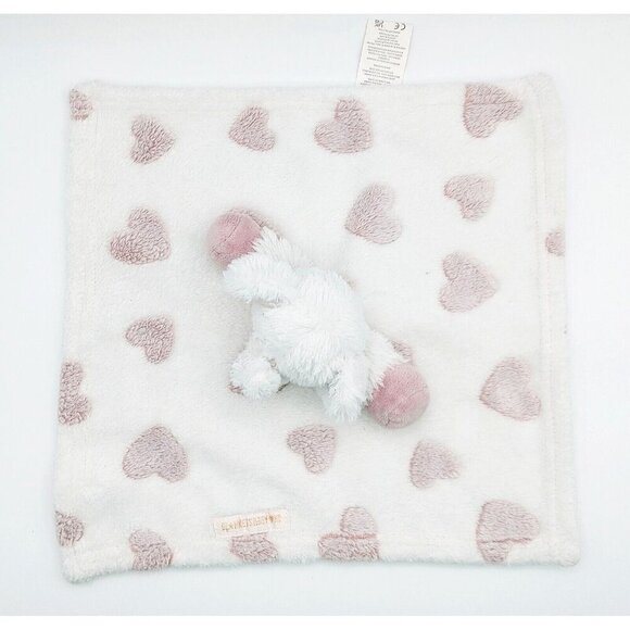 Blankets and Beyond White Pink Elephant Baby Lovey Security Blanket Plush Hearts - Picture 4 of 6